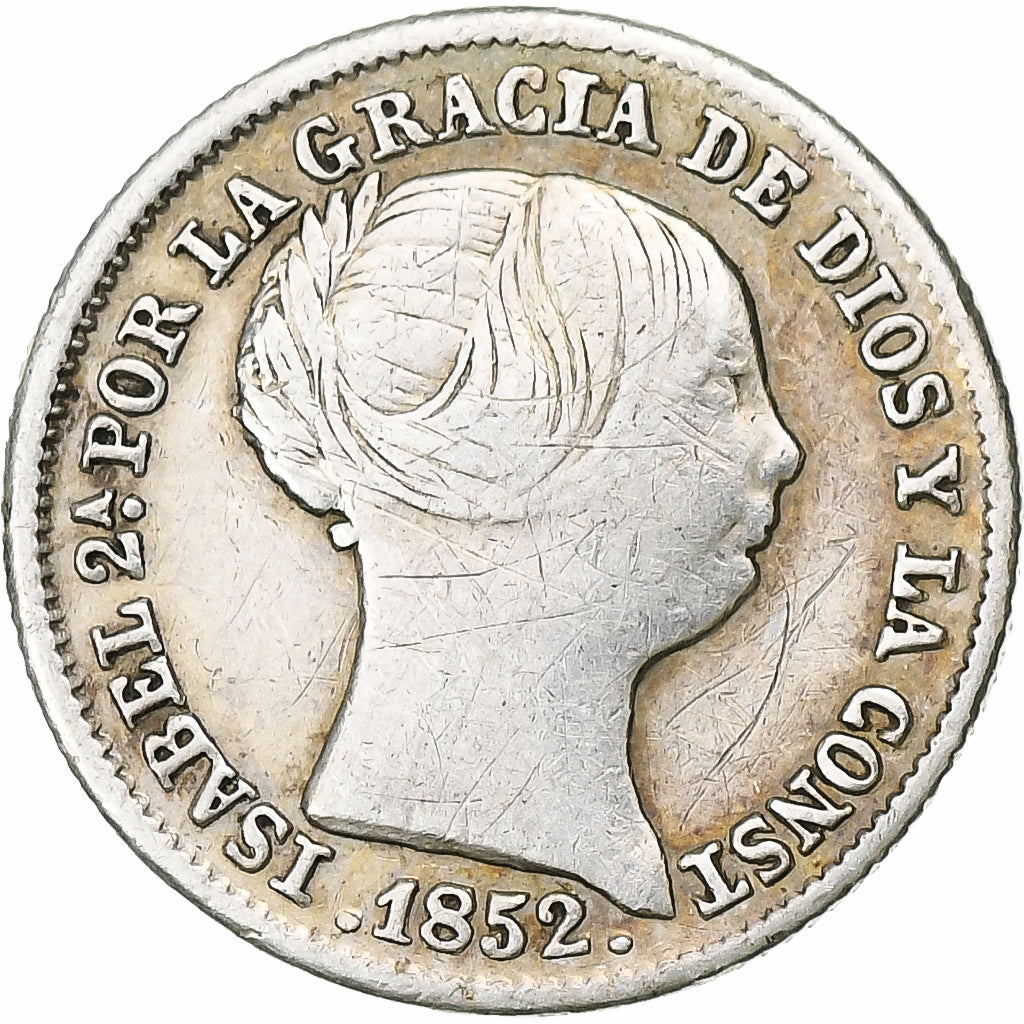 Spain, Isabel II, Real, 1852, Madrid, Silver, VF(30-35), KM:598.1