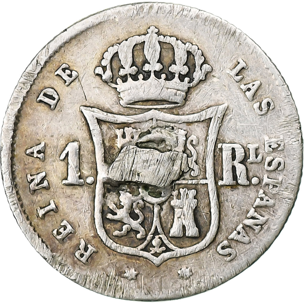 Spain, Isabel II, Real, 1852, Madrid, Silver, VF(30-35), KM:598.1