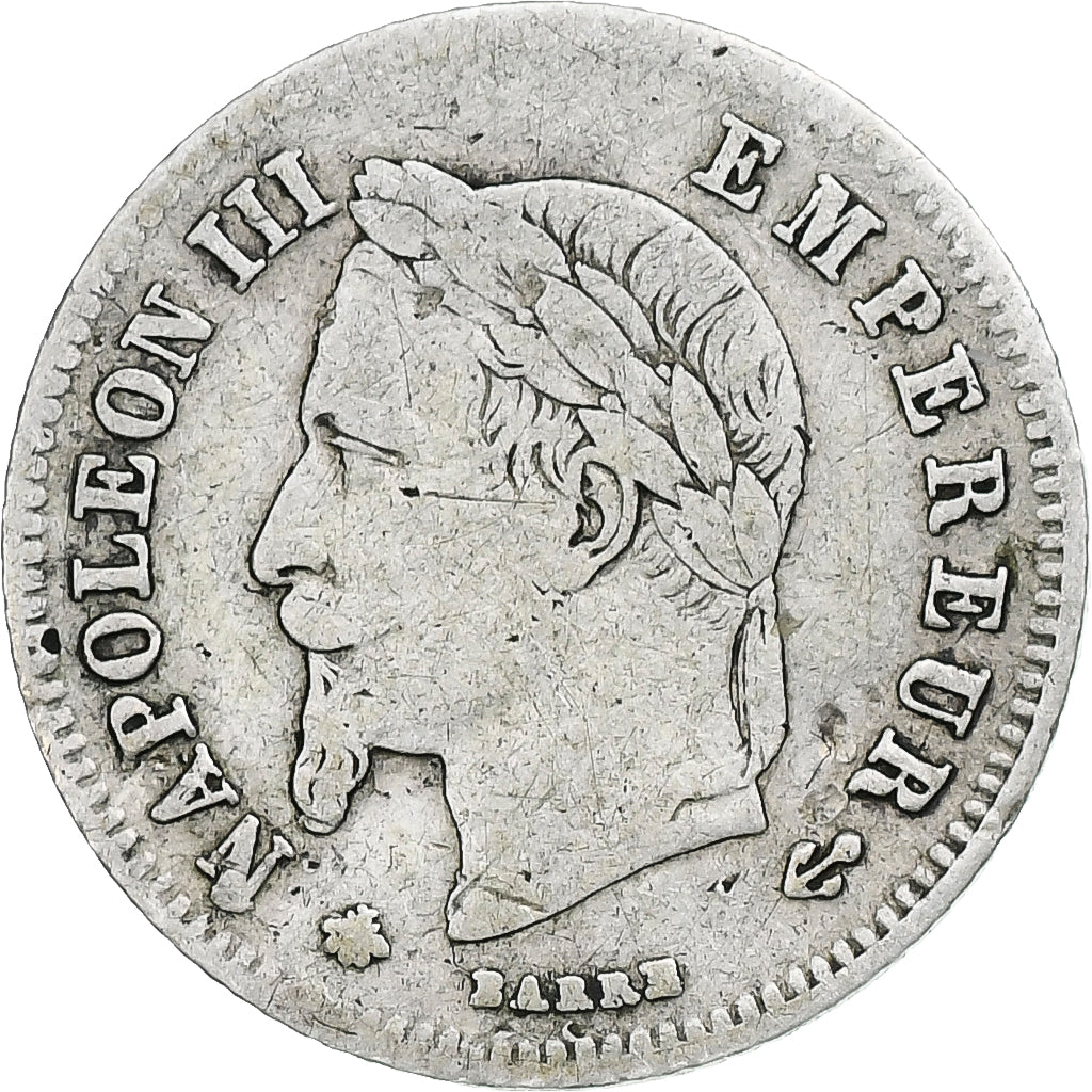 France, Napoleon III, 20 Centimes, 1866, Paris, Silver, VF(30-35), Gadoury:308