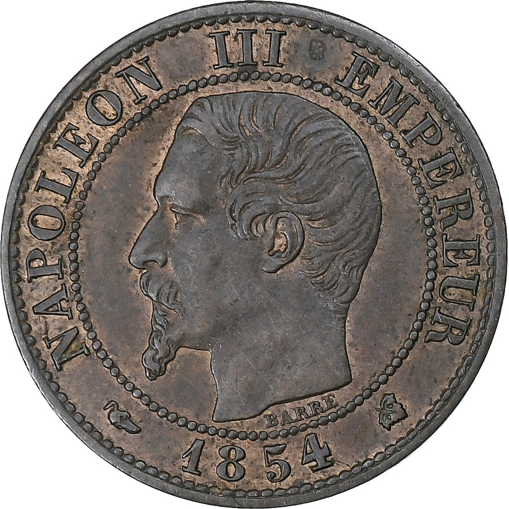 Frankreich, Napoleon III, Centime, 1854, Bordeaux, Bronze, SS+, Gadoury:86