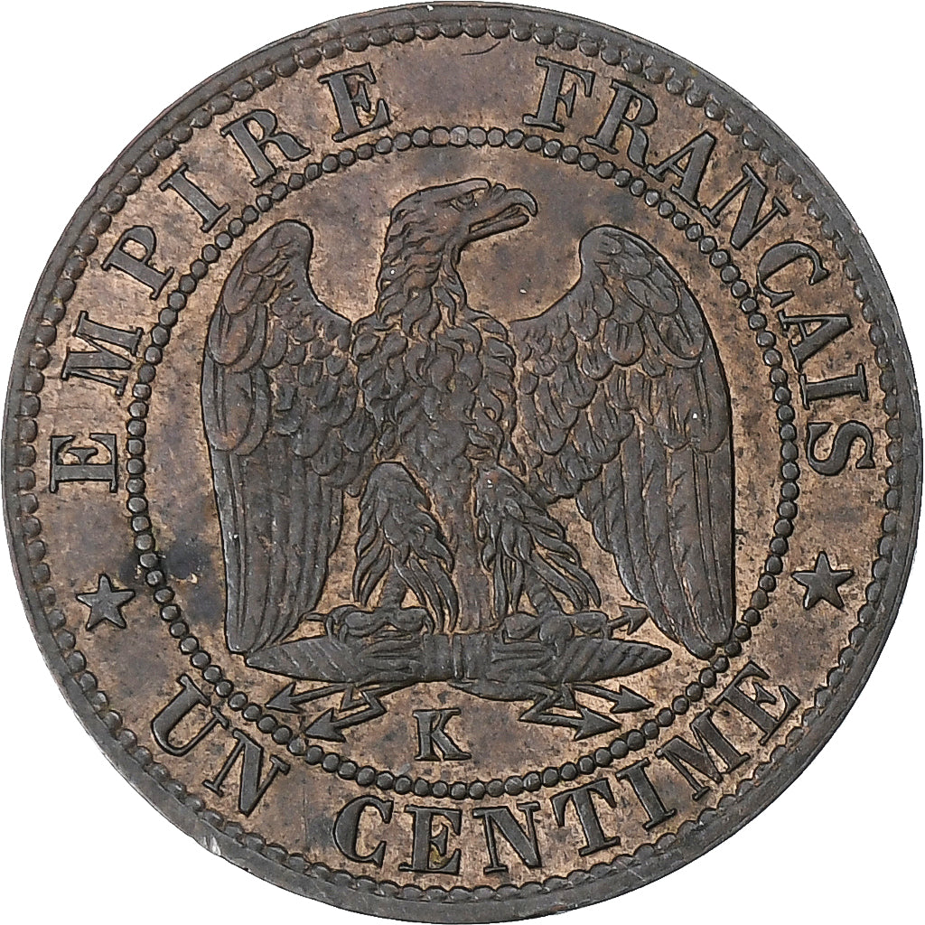 Frankreich, Napoleon III, Centime, 1854, Bordeaux, Bronze, SS+, Gadoury:86