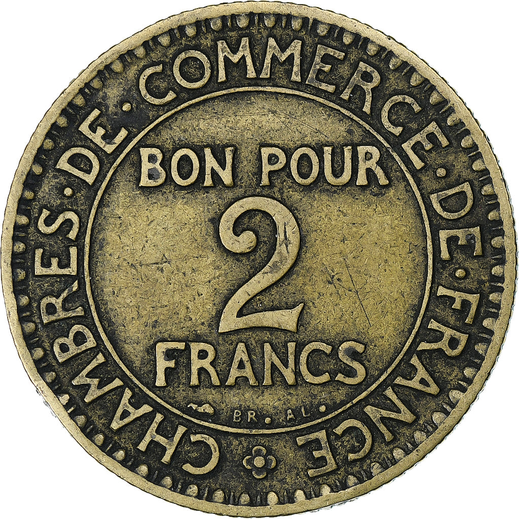 Frankrijk, 2 Francs, Chambre de commerce, 1927, Paris, Cupro-Aluminium, FR+