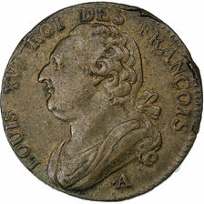 France, Louis XVI, 12 Deniers, 1791·3, Paris, Rosette, Cuivre, TTB+