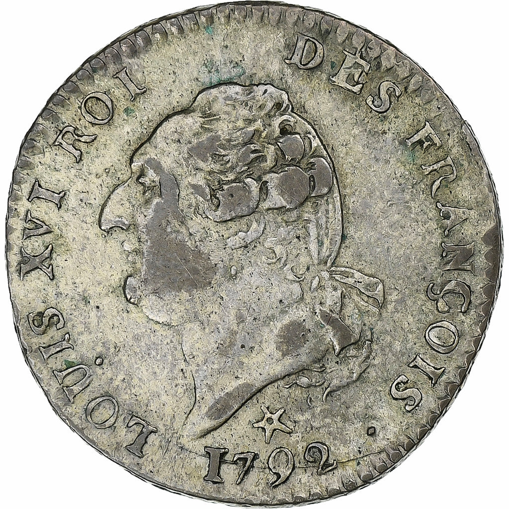 France, Louis XVI, 15 sols françois, 1792, Lille, 2nd semestre, Silver