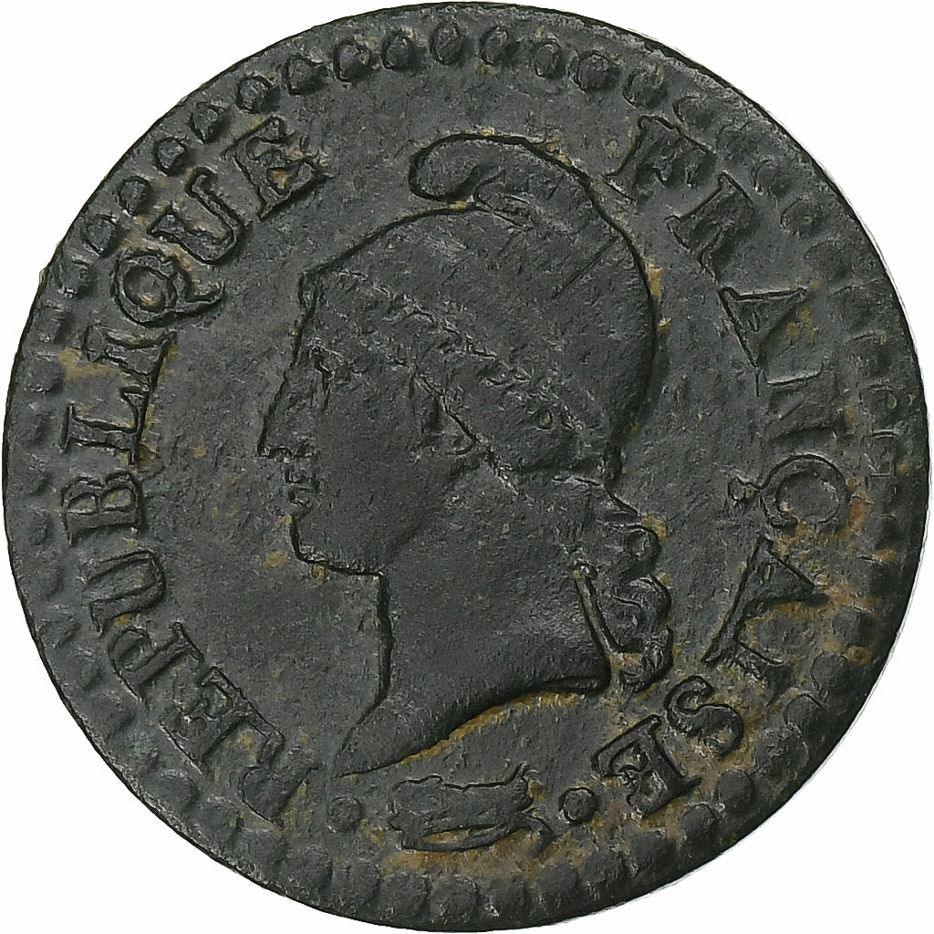 França, Centime, Dupré, AN 7, Paris, Cobre, EF(40-45), Gadoury:76, KM:646