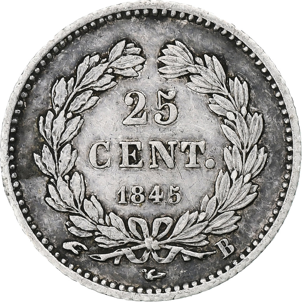 France, Louis-Philippe, 25 Centimes, 1845, Rouen, Argent, TTB, Gadoury:357