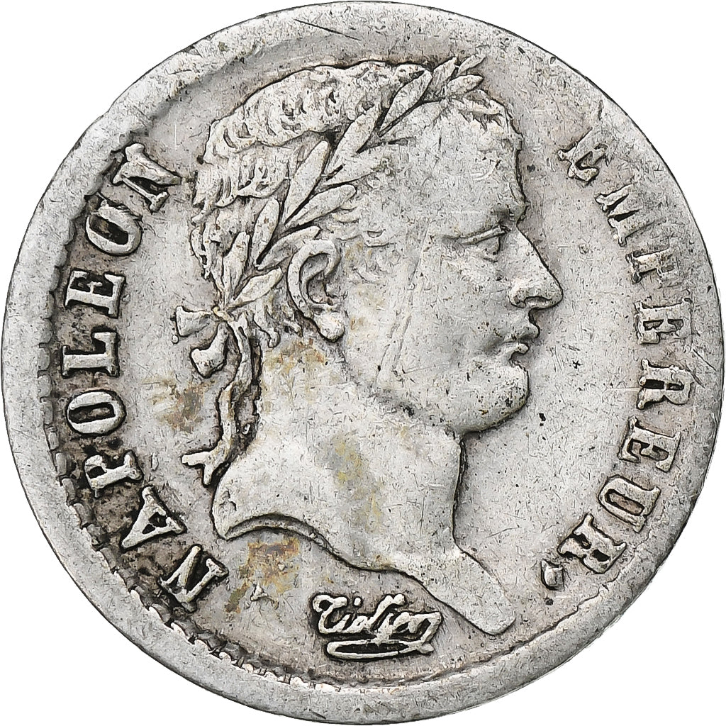 Francja, Napoleon I, 1/2 Franc, 1808, Lyon, Srebro, VF(30-35), Gadoury:398