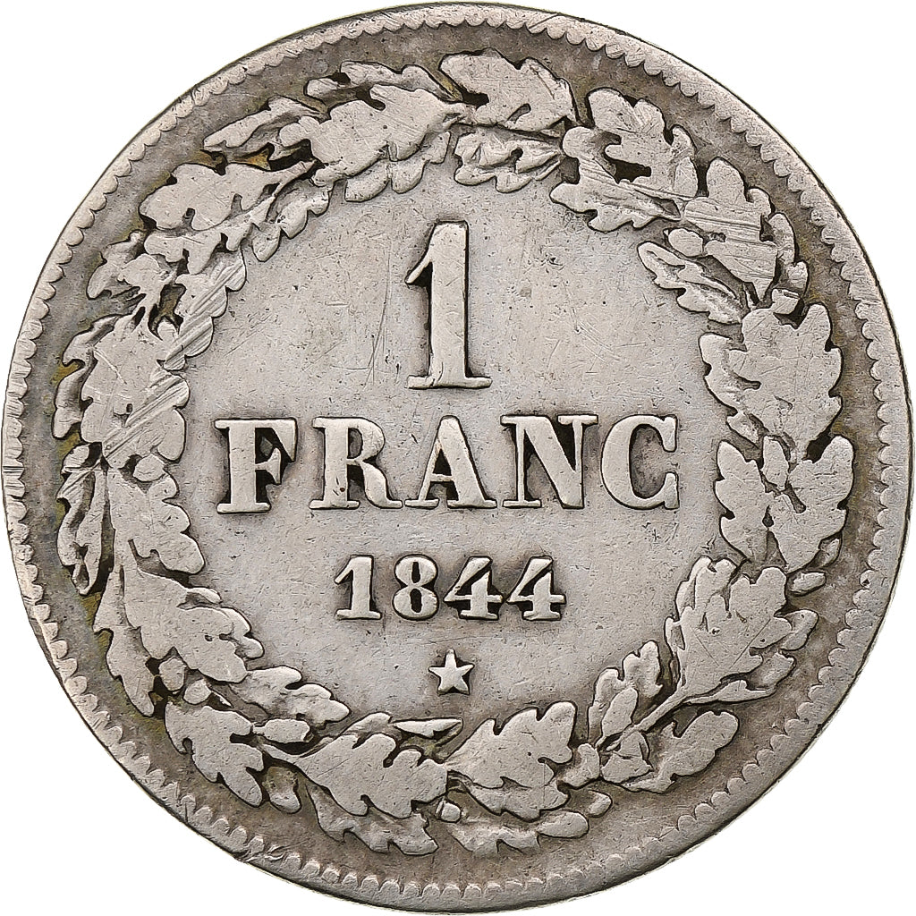 Belgium, Leopold I, Franc, 1844, Brussels, Silver, VF(30-35), KM:7.1