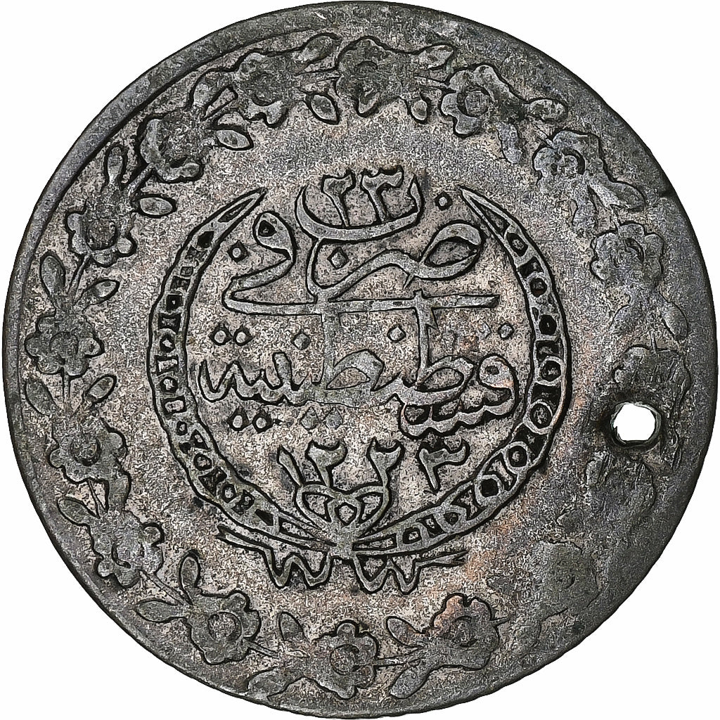 Empire ottoman, Mahmud II, Kurus, AH 1223/1830, Constantinople, Holed, Lingote