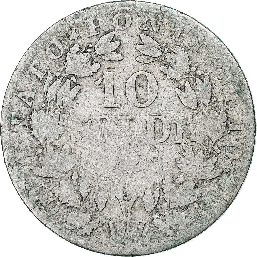 Papal States, Pius IX, 10 Soldi, 1867, Rome, Silver, VF(20-25), KM:1376