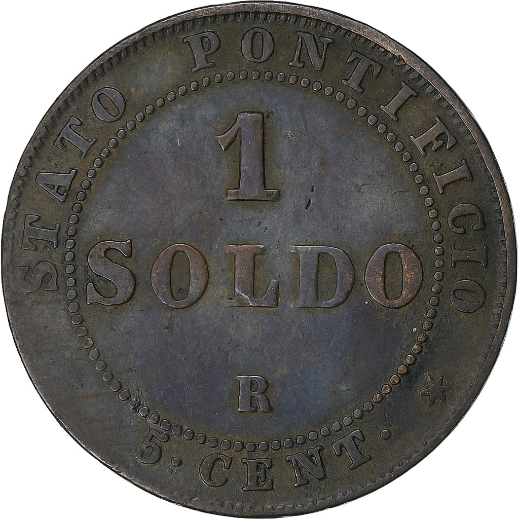 Papal States, Pius IX, Soldo, 1866, Rome, Copper, VF(30-35), KM:1372.2