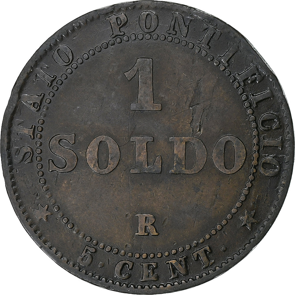 Papal States, Pius IX, Soldo, 1867, Rome, Cobre, VF(30-35), KM:1372.2
