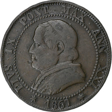 Papal States, Pius IX, Soldo, 1867, Rome, Kupfer, S+, KM:1372.2