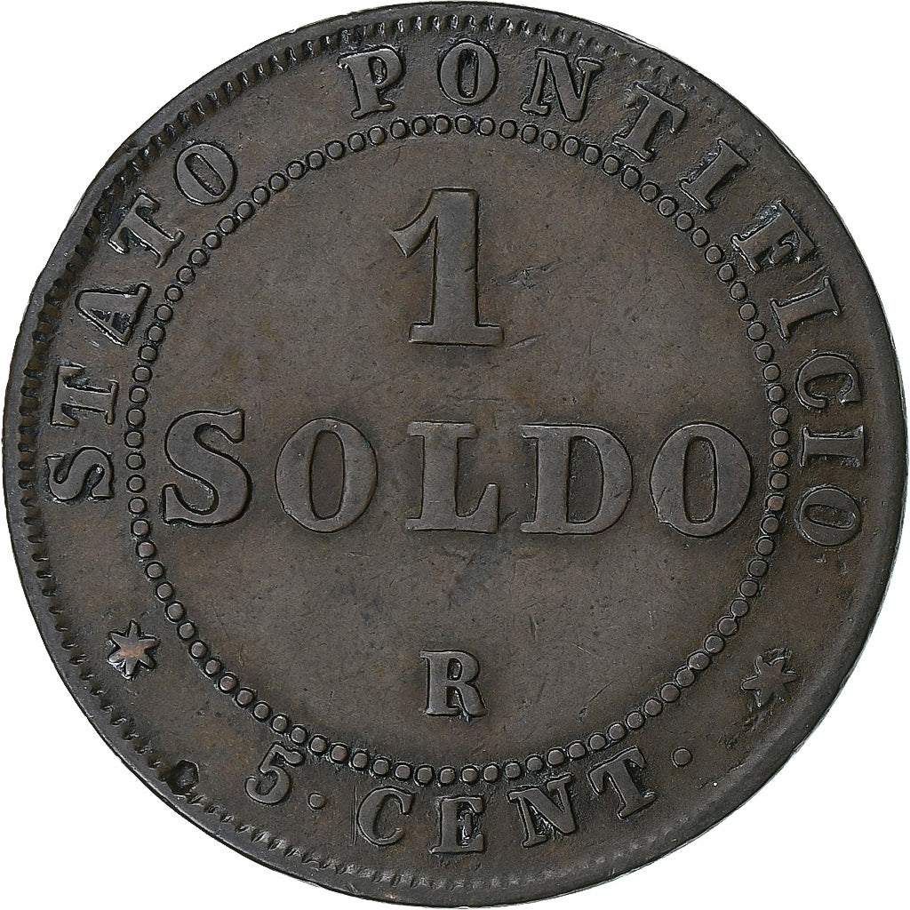 Papal States, Pius IX, Soldo, 1867, Rome, Copper, VF(30-35), KM:1372.2
