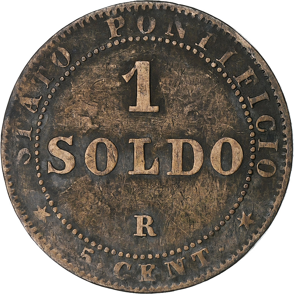 Papal States, Pius IX, Soldo, 1867, Rome, Copper, EF(40-45), KM:1372.2