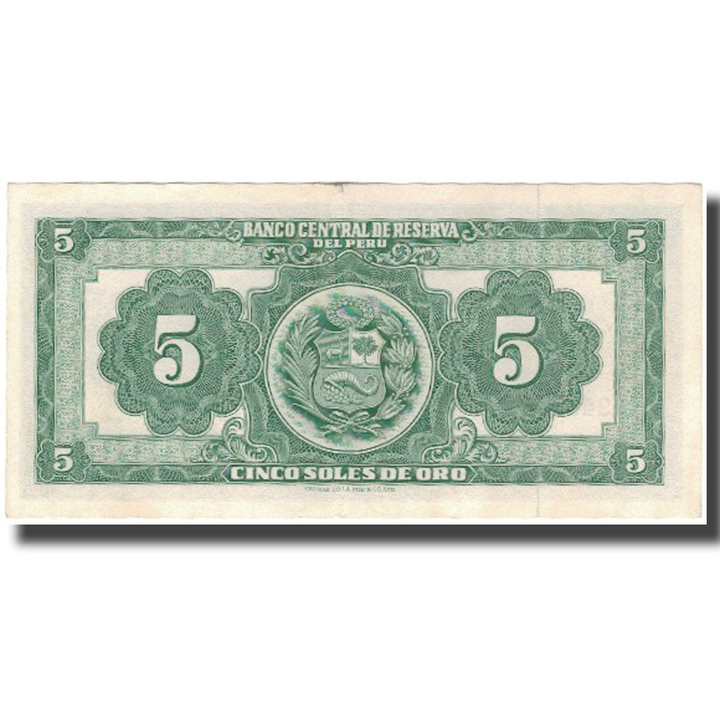 Banknote, Peru, 5 Soles De Oro, 1966-11-18, KM:83a, AU(50-53)