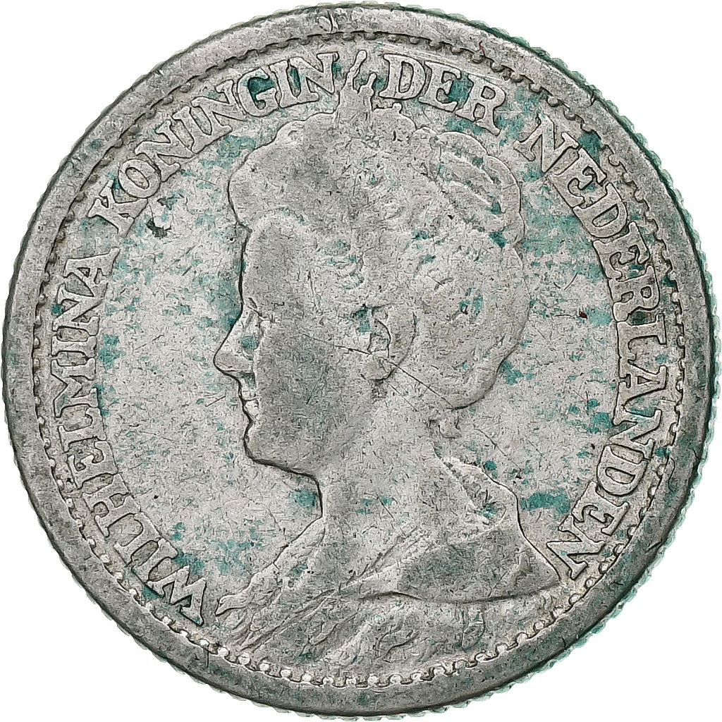 Netherlands, Wilhelmina I, 25 Cents, 1914, Utrecht, Silver, VF(20-25), KM:146