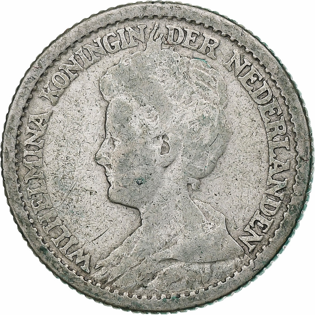 Netherlands, Wilhelmina I, 25 Cents, 1917, Utrecht, Silver, VF(20-25), KM:146