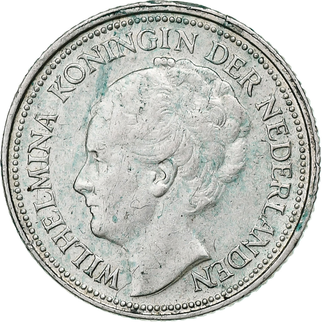 Paesi Bassi, Wilhelmina I, 10 Cents, 1930, Utrecht, Argento, BB, KM:163