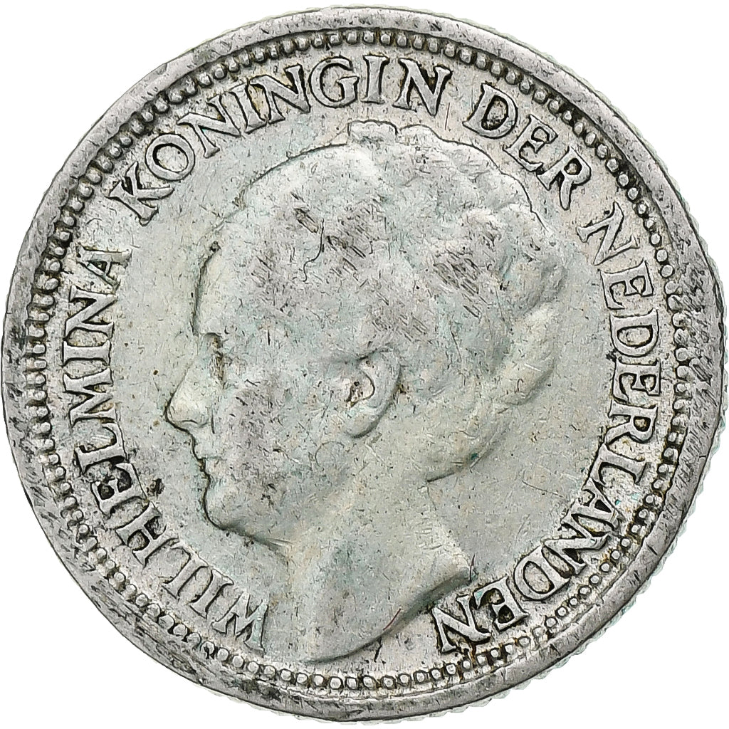 Netherlands, Wilhelmina I, 10 Cents, 1938, Utrecht, Silver, EF(40-45), KM:163