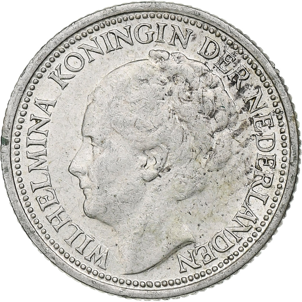 Holandia, Wilhelmina I, 10 Cents, 1939, Utrecht, Srebro, EF(40-45), KM:163