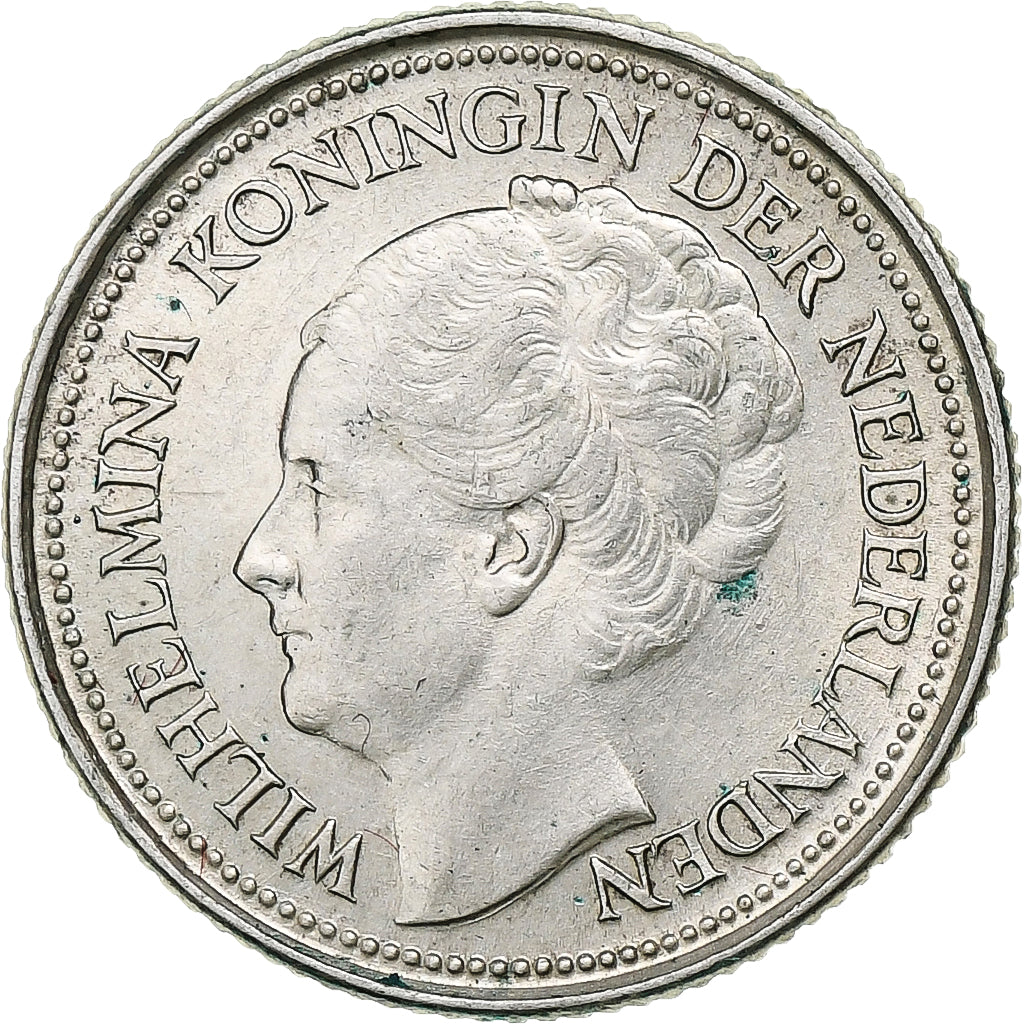 Netherlands, Wilhelmina I, 10 Cents, 1935, Utrecht, Silver, AU(55-58), KM:163