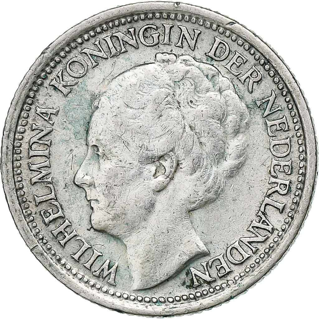 Holandia, Wilhelmina I, 10 Cents, 1937, Utrecht, Srebro, EF(40-45), KM:163