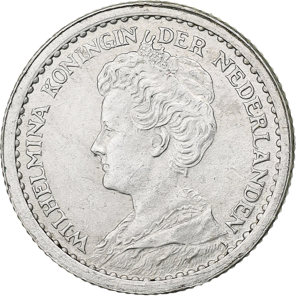 Netherlands, Wilhelmina I, 10 Cents, 1918, Utrecht, Silver, AU(50-53), KM:145