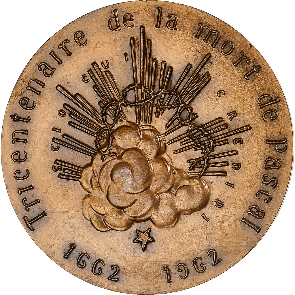 France, Medal, Tricentenaire de la mort de Pascal, 1962, Bronze, Chauvenet