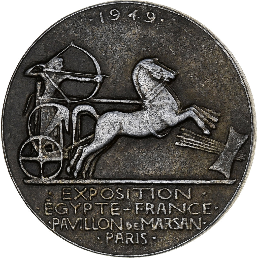 Francia, medaglia, Exposition Égypte-France, Pavillon de Marsan, 1949, Zinco