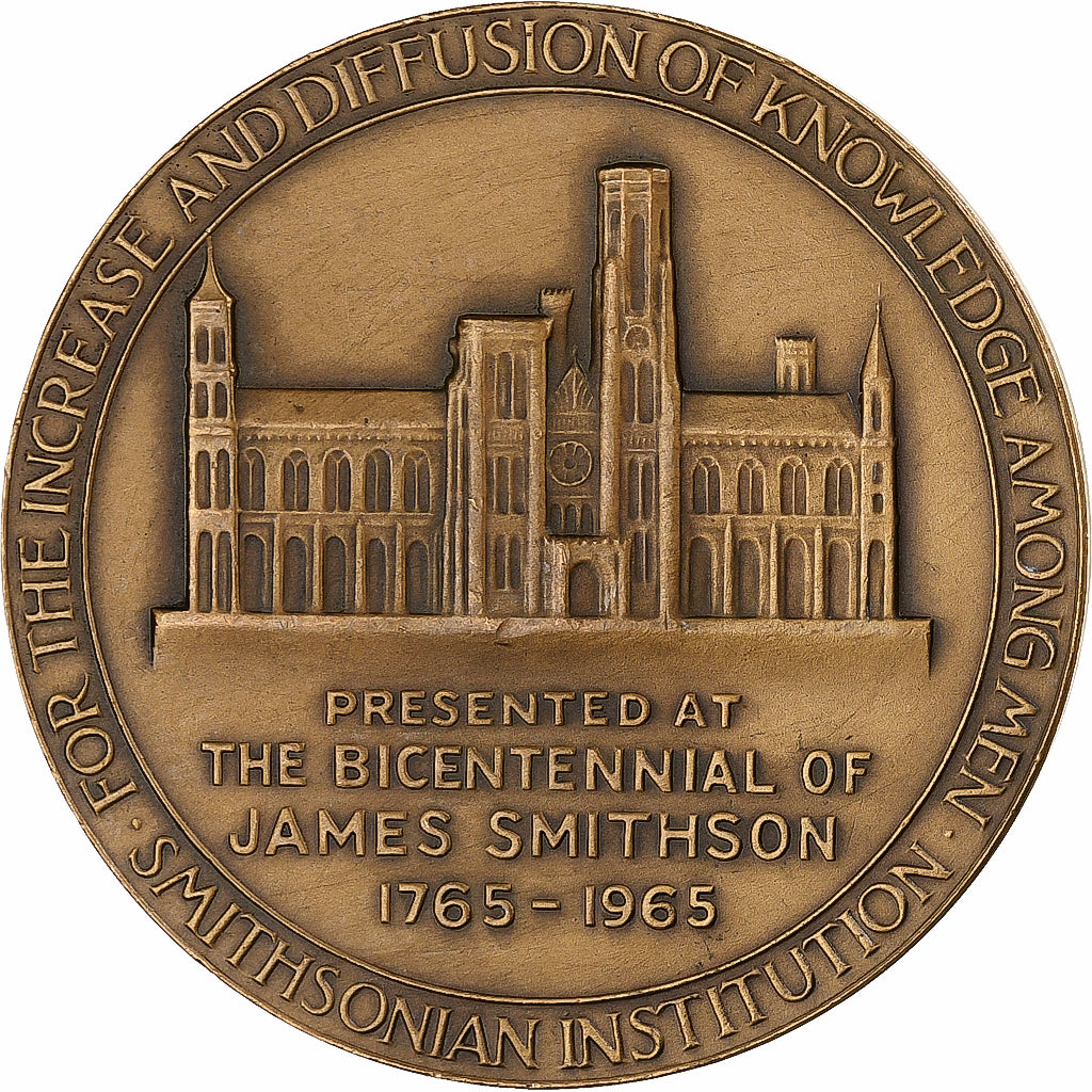 États-Unis, Médaille, James Smithson, 1965, Bronze, Vincze, SUP+