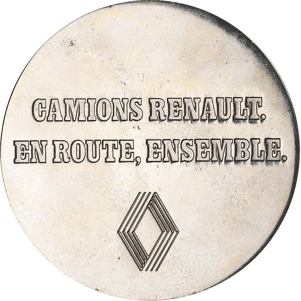 France, Médaille, Bourg-en-Bresse, Camions Renault, 1984, Colorisée, TTB+