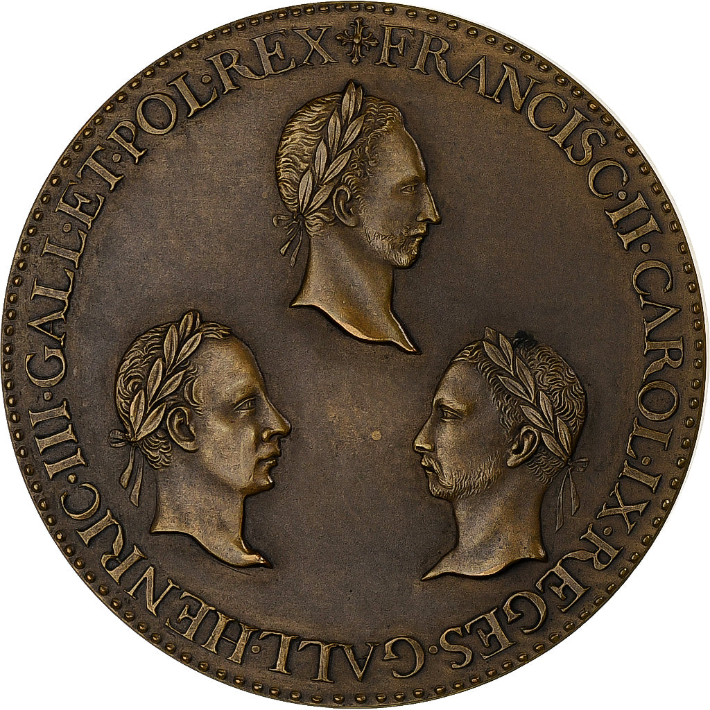 France, Medal, Catherine de Médicis et ses fils, Bronze, MS(63)