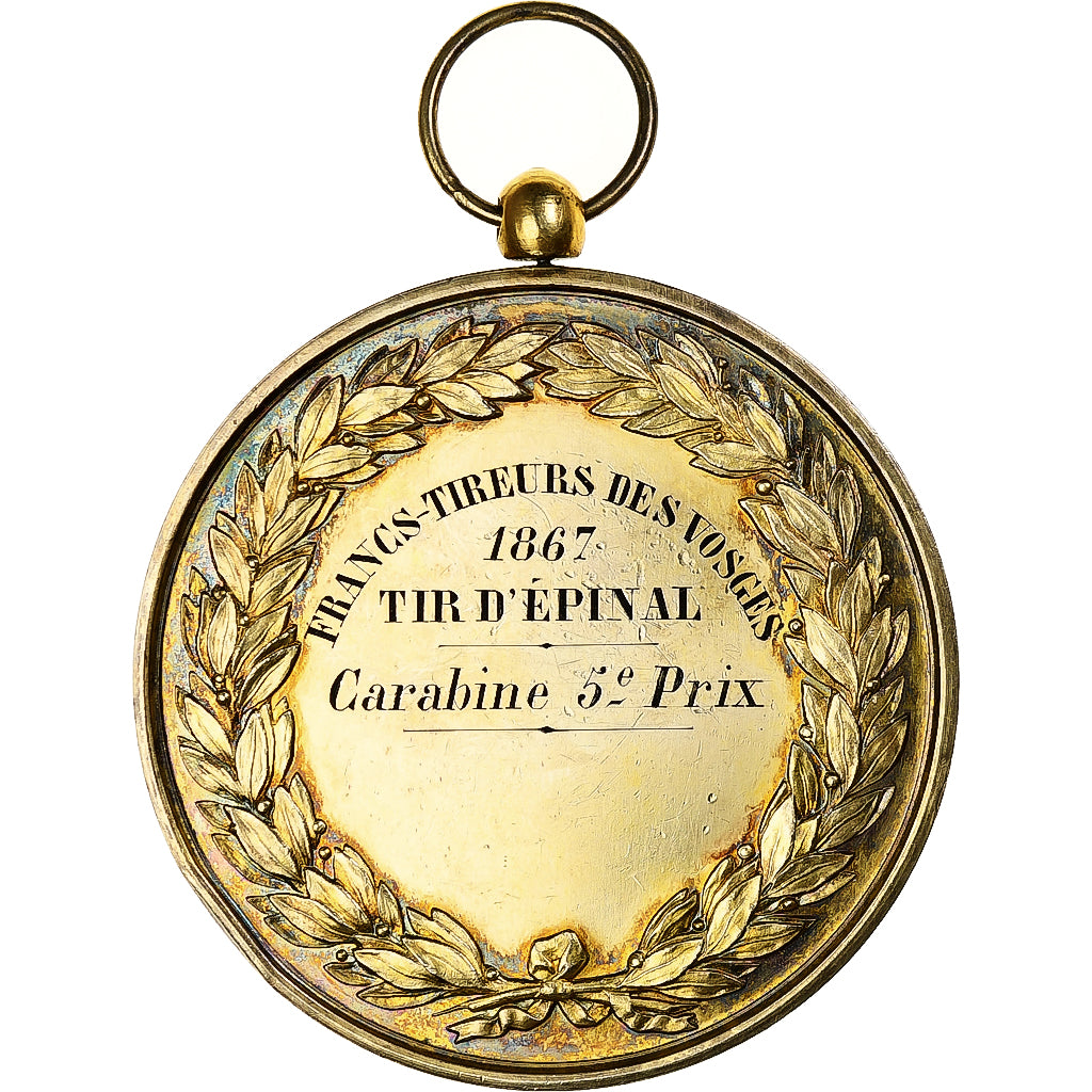 Francia, medaglia, Napoléon III, Tir d'Épinal, 1867, Argento, Merley, SPL