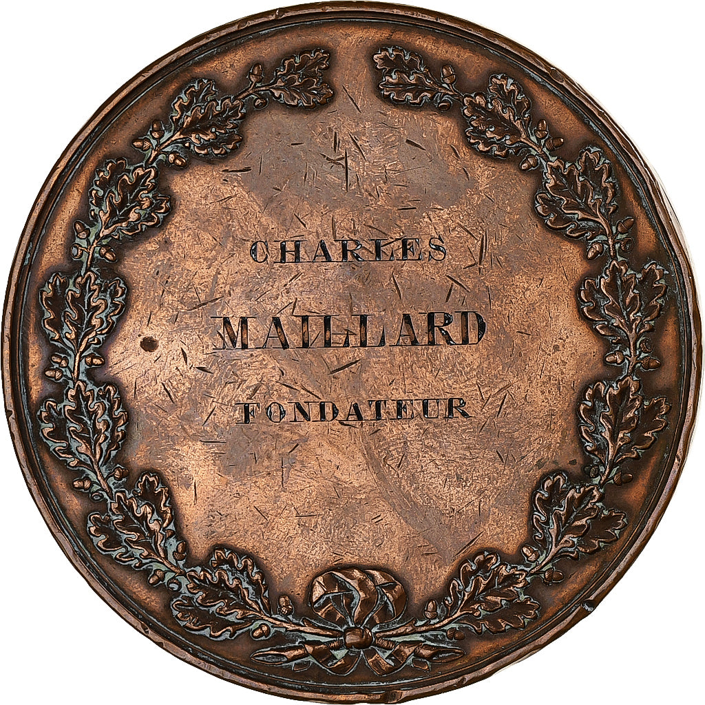 França, medalha, Société des architectes du Nord, 1868, Cobre, Tribout