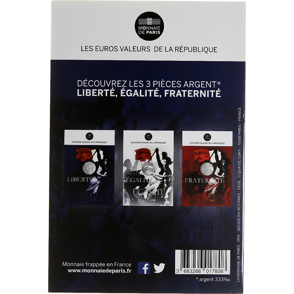 France, 5 Euro, Liberté, 2013, MDP, Silver, MS(65-70)