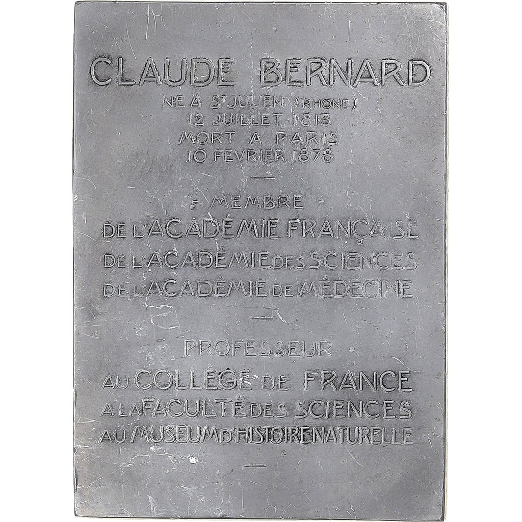 France, Medal, Claude Bernard, 1913, Aluminium, Borrel, AU(50-53)
