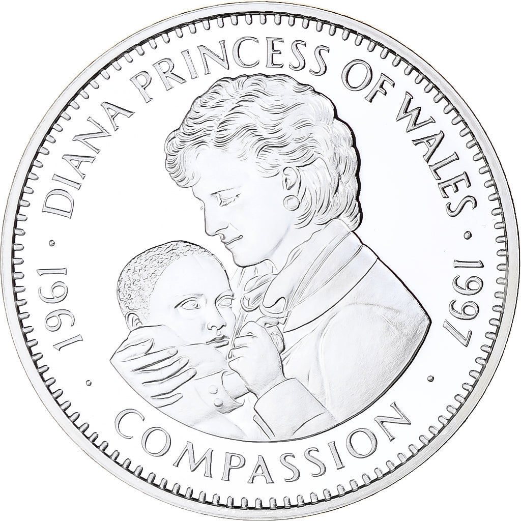 Liberia, 20 Dollars, Princess Diana, Compassion, 1997, Proof, Silver, MS(65-70)