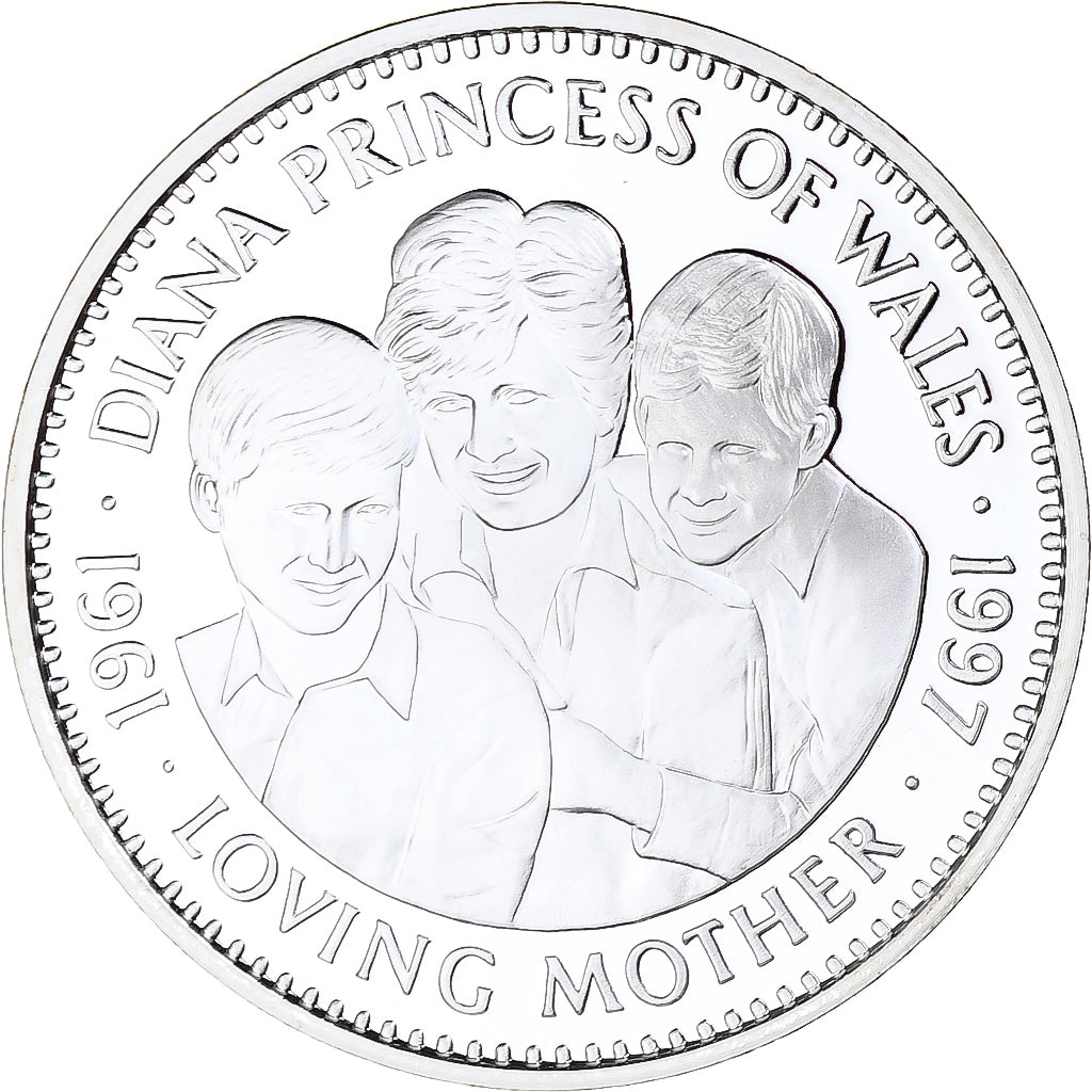 Liberia, 20 Dollars, Princess Diana, Loving Mother, 1997, Proof, Silver