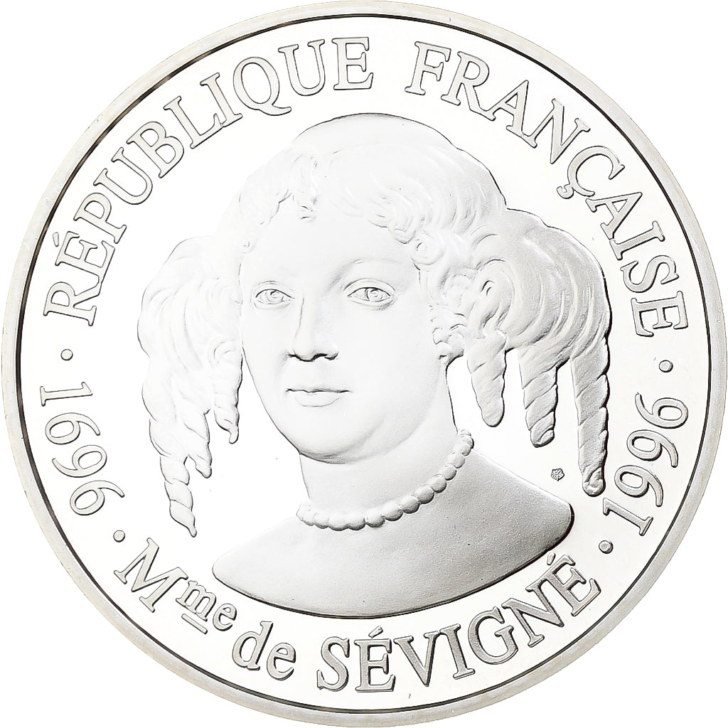 Francja, 100 Francs, Mme de Sévigné, 1996, MDP, Proof, Srebro, MS(65-70)