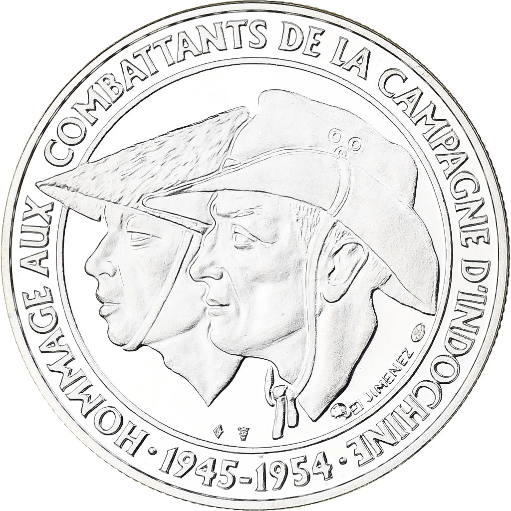 France, Medal, Campagne d’Indochine, 1999, Silver, Jimenez, Proof, MS(65-70)