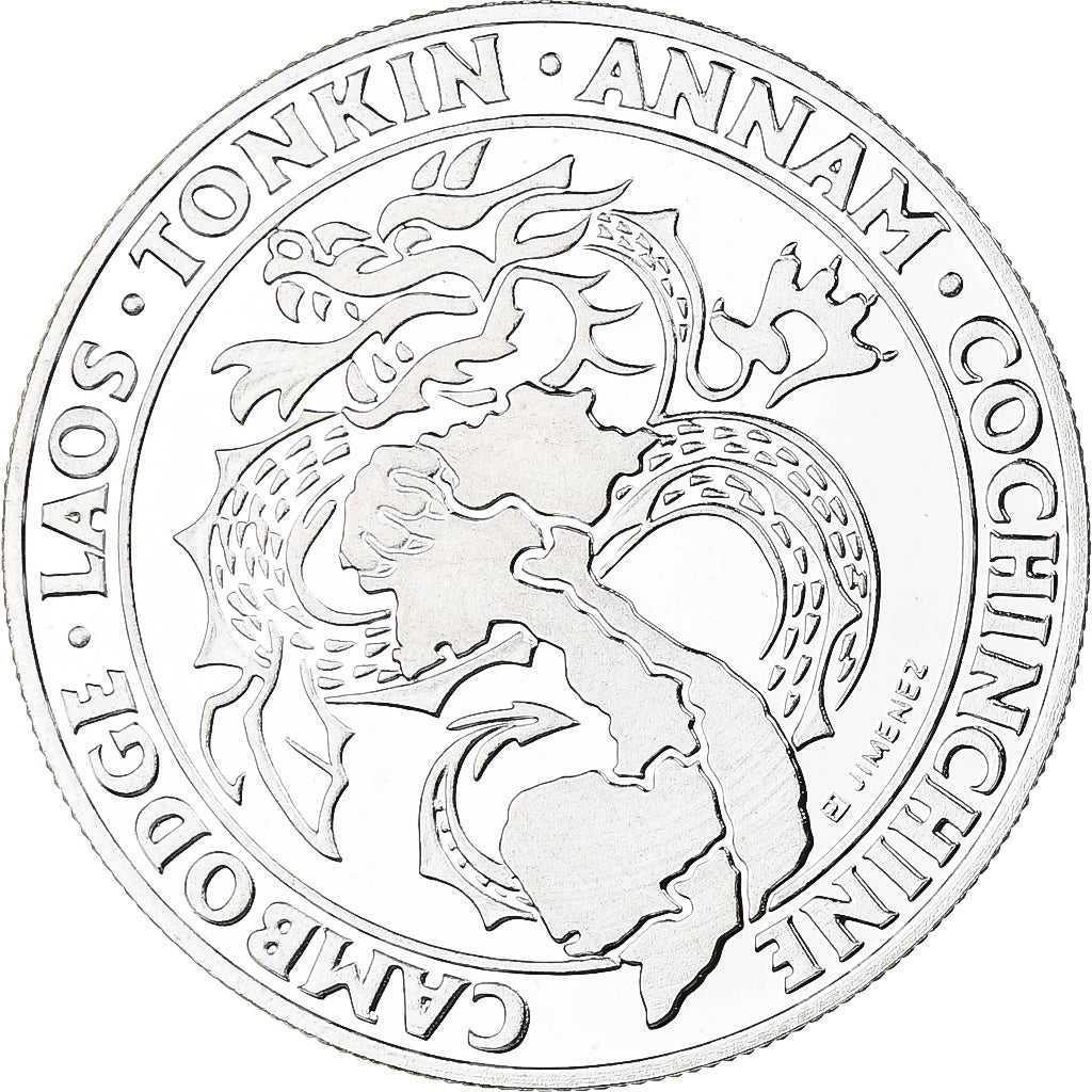 France, Medal, Campagne d’Indochine, 1999, Silver, Jimenez, Proof, MS(65-70)