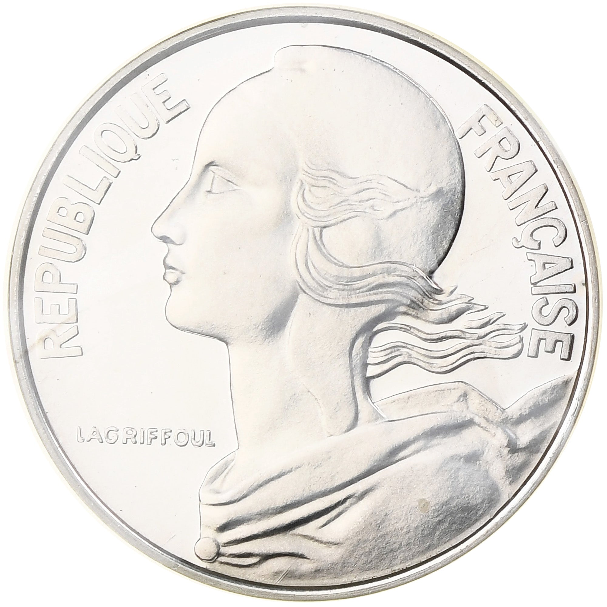 France, 20 Centimes, Marianne, 1980, MDP, Piéfort, Silver, MS(65-70)