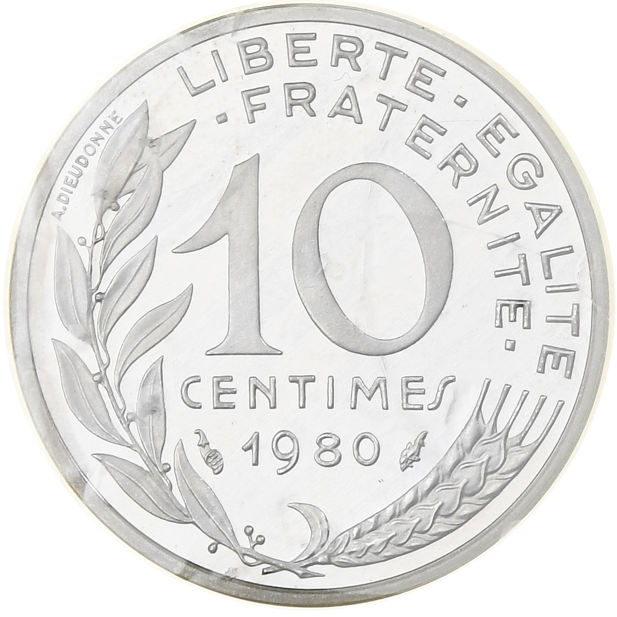 France, 10 Centimes, Marianne, 1980, MDP, Piéfort, Argent, FDC