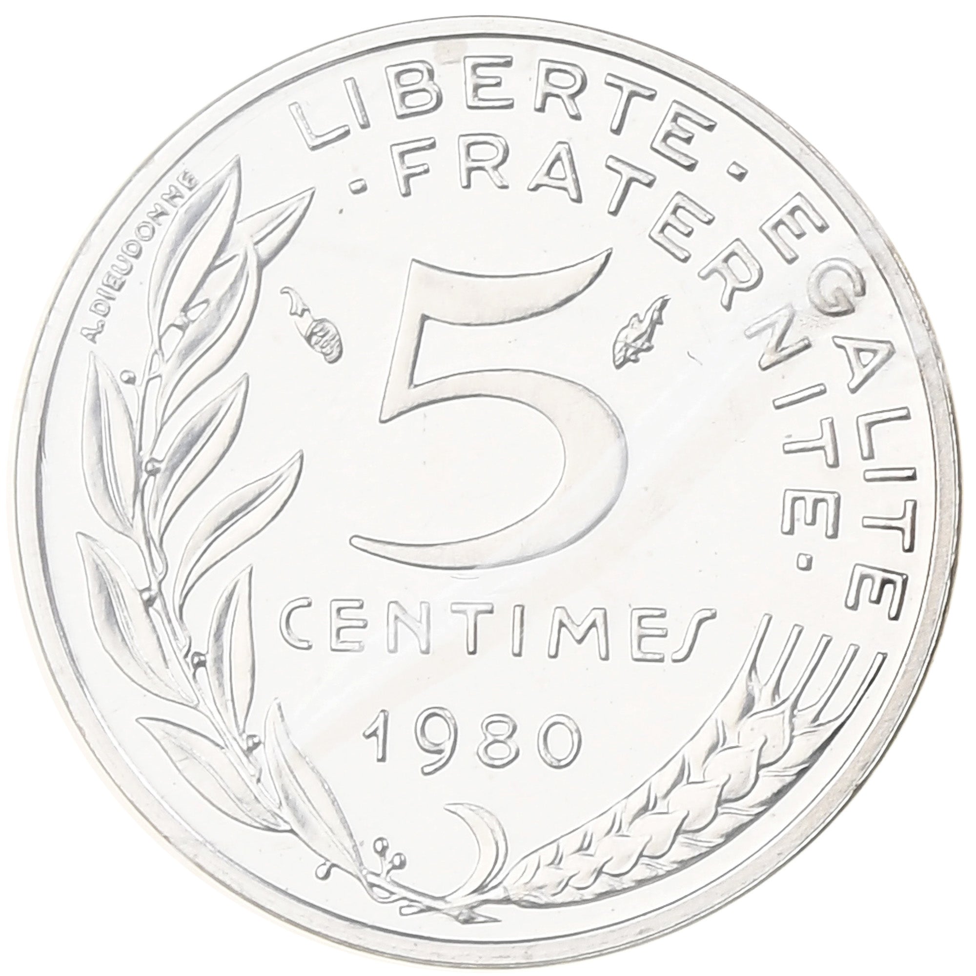 Francia, 5 Centimes, Marianne, 1980, MDP, Piéfort, Argento, FDC