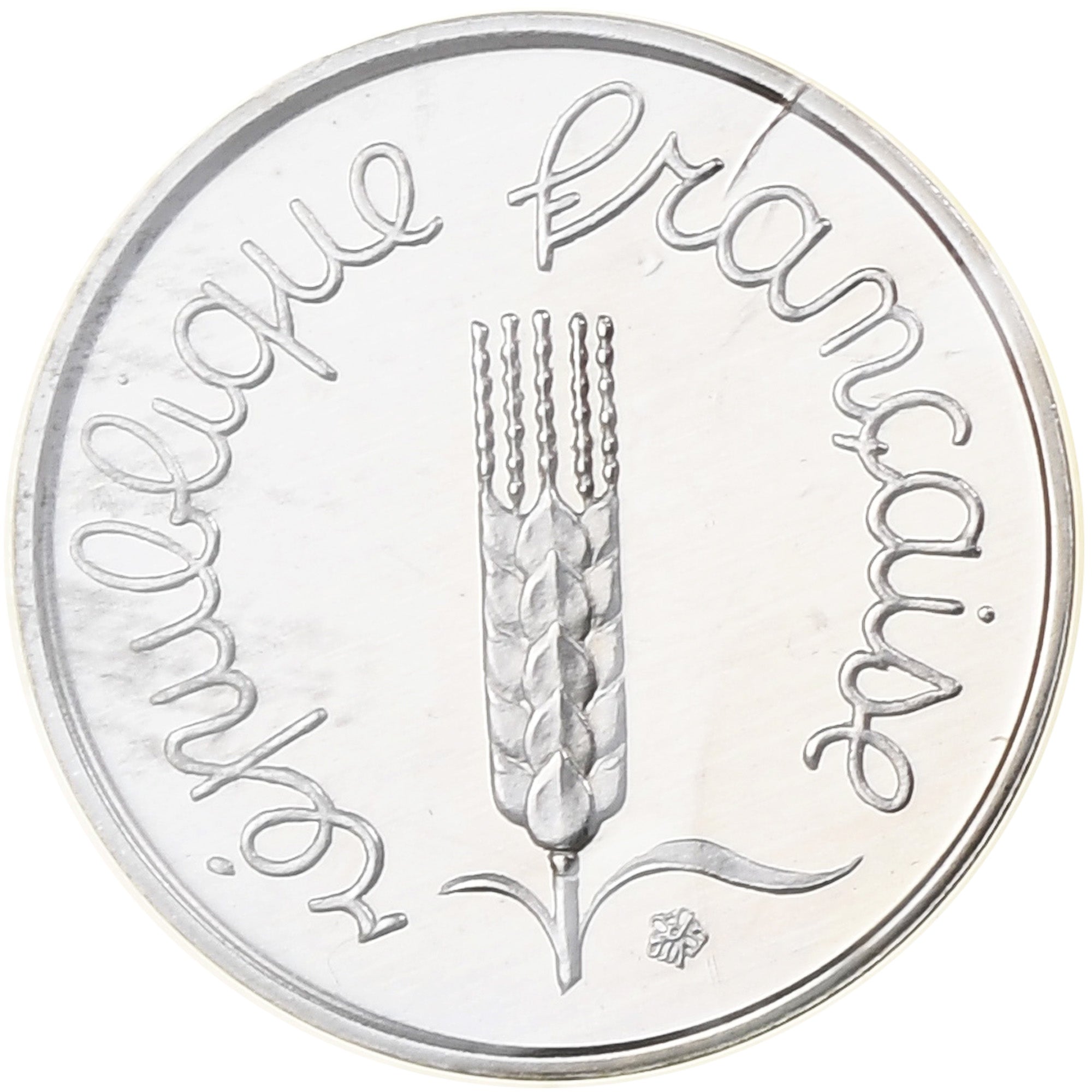 França, Centime, Épi, 1980, MDP, Piéfort, Prata, MS(65-70)