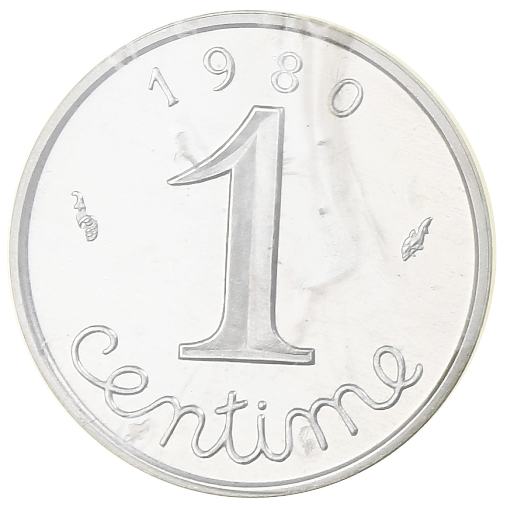 França, Centime, Épi, 1980, MDP, Piéfort, Prata, MS(65-70)