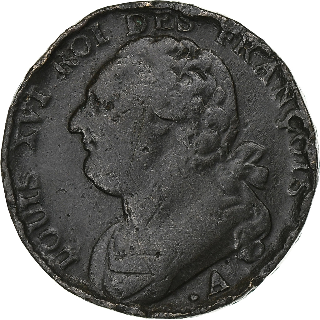 Frankreich, Louis XVI, 12 deniers françois, 1791·3, Paris, Bronze, S+