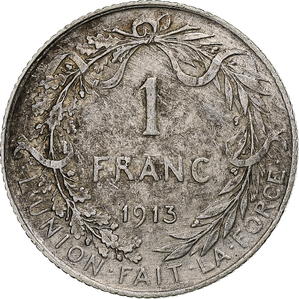 Bélgica, Albert I, Franc, 1913, Brussels, Prata, VF(30-35), KM:72