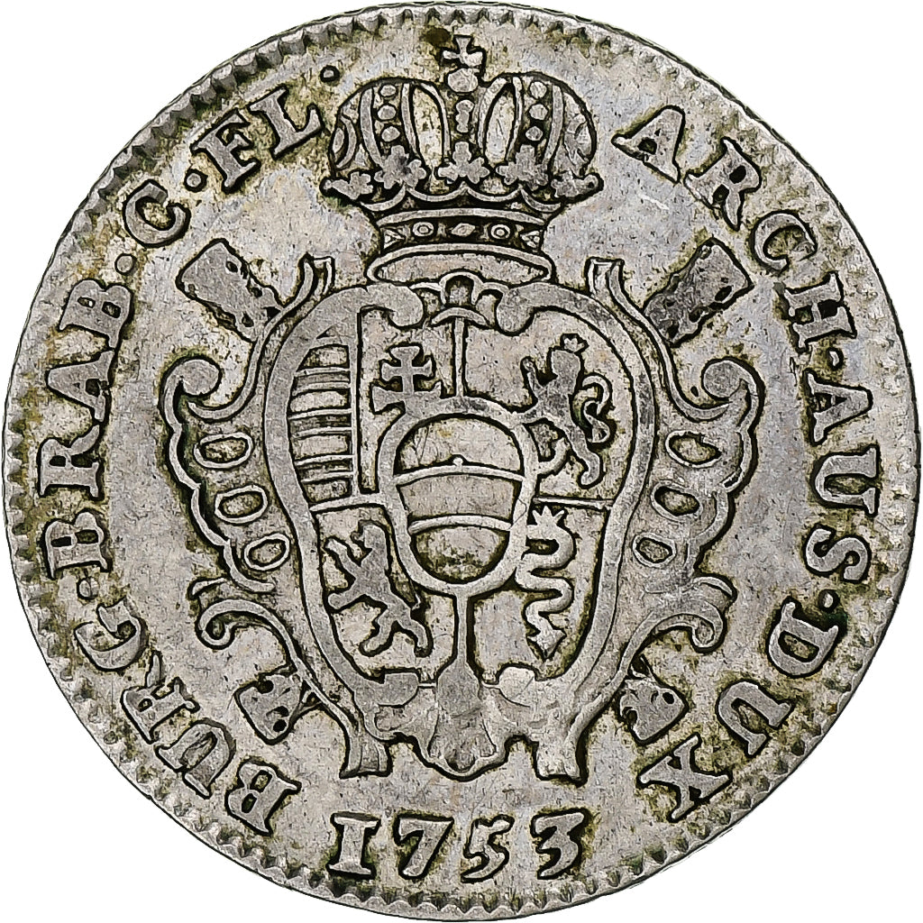 Austrian Netherlands, Maria Theresa, Escalin, 1753, Anvers, Silver, VF(30-35)